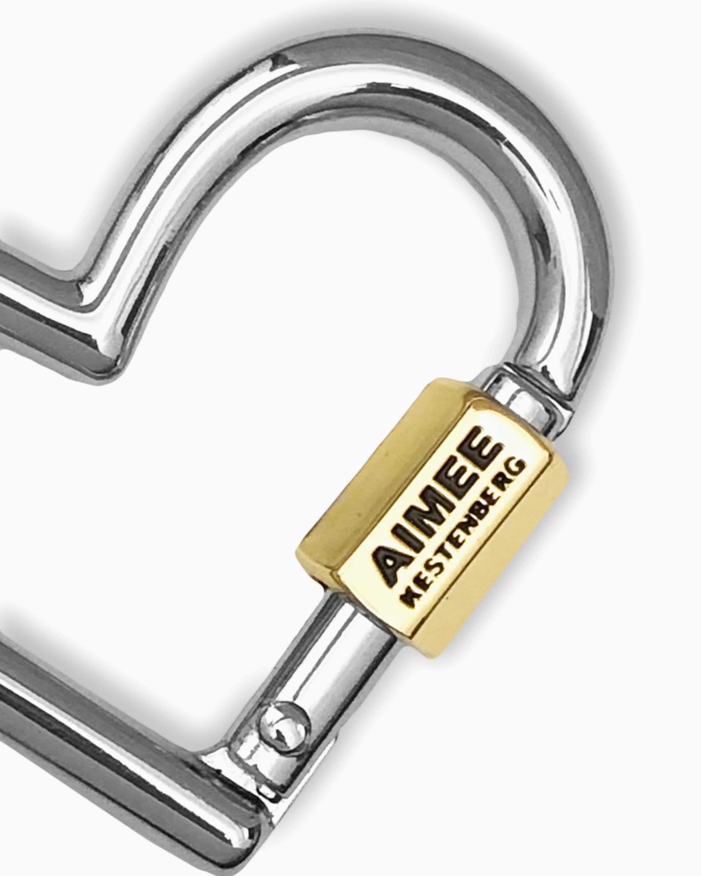 Gunmetal It's A Love Thing Heart Carabiner Designer Leather