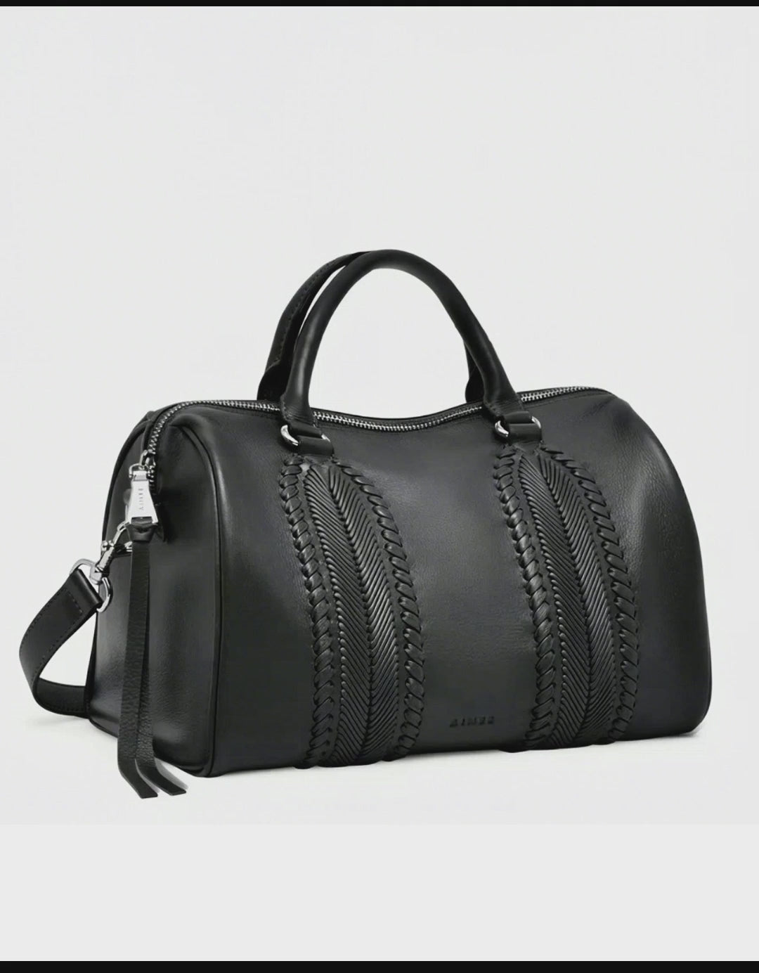 Black All For Love Satchel Designer Leather Handbag For Women