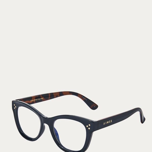 Black Seeker Square Readers| AIMEE by Aimee Kestenberg Leather