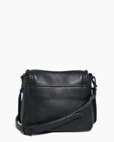 Aimee Kestenberg X ISCREAMCOLOUR black mini crossbody bag with it's cool to be kind flower detail, back view