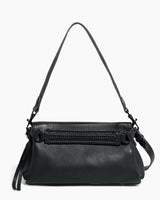 A black All For Love Convertible Leather Crossbody Bag & Clutch Purse from Aimee Kestenberg on a white background. 