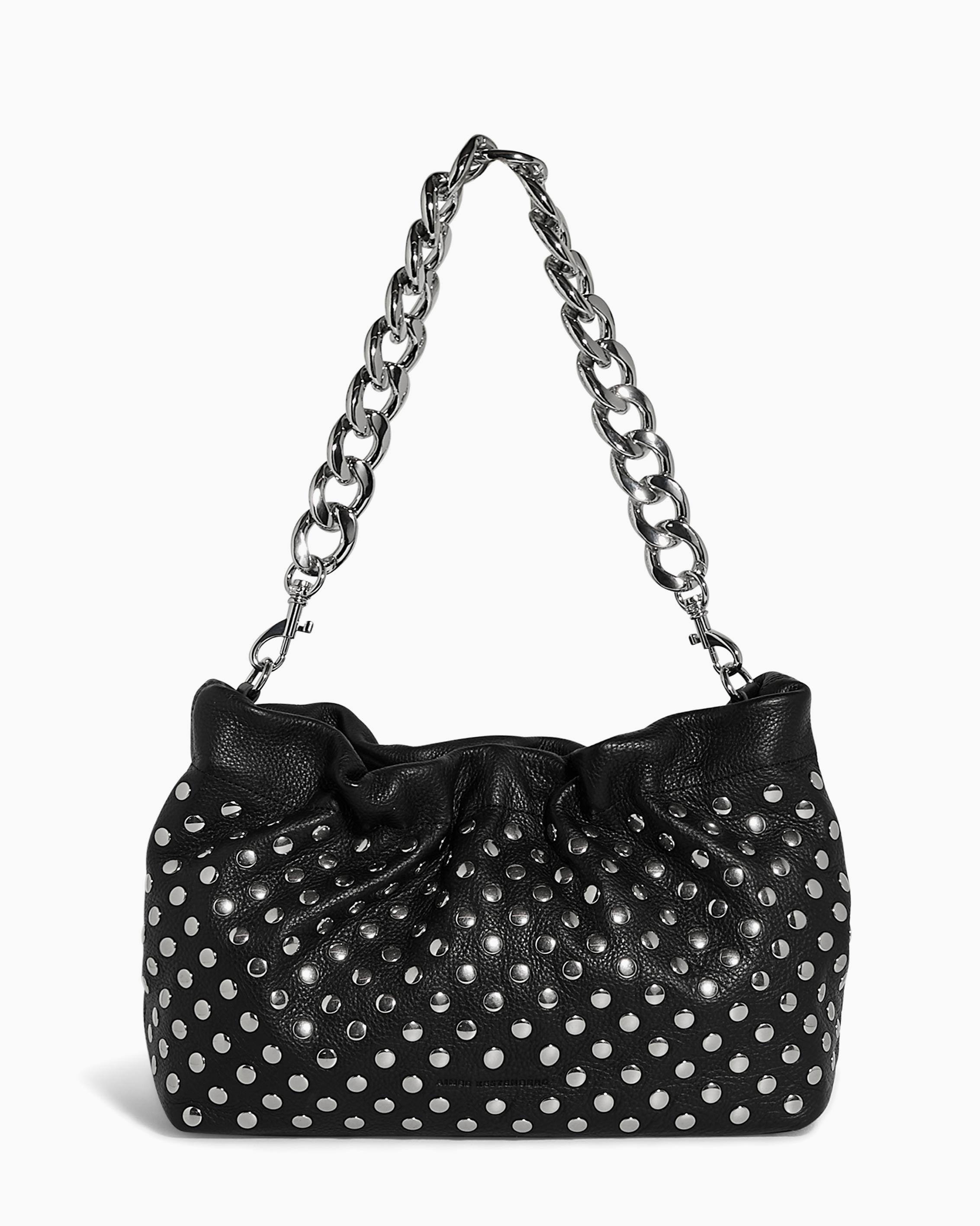 Black Chain Novelty Shoulder Designer Leather Handbag For Women