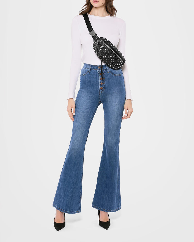 Milan Novelty Bum Bag Black with Disco Studs Aimee Kestenberg