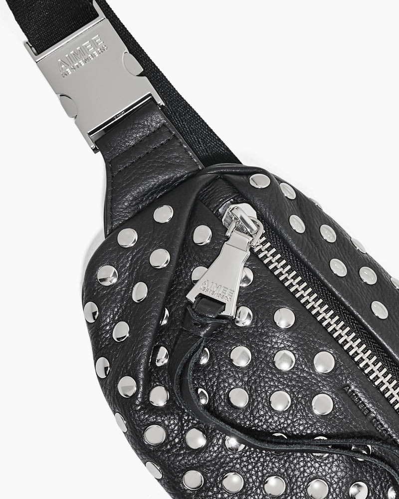 Milan Novelty Bum Bag Black with Disco Studs Aimee Kestenberg