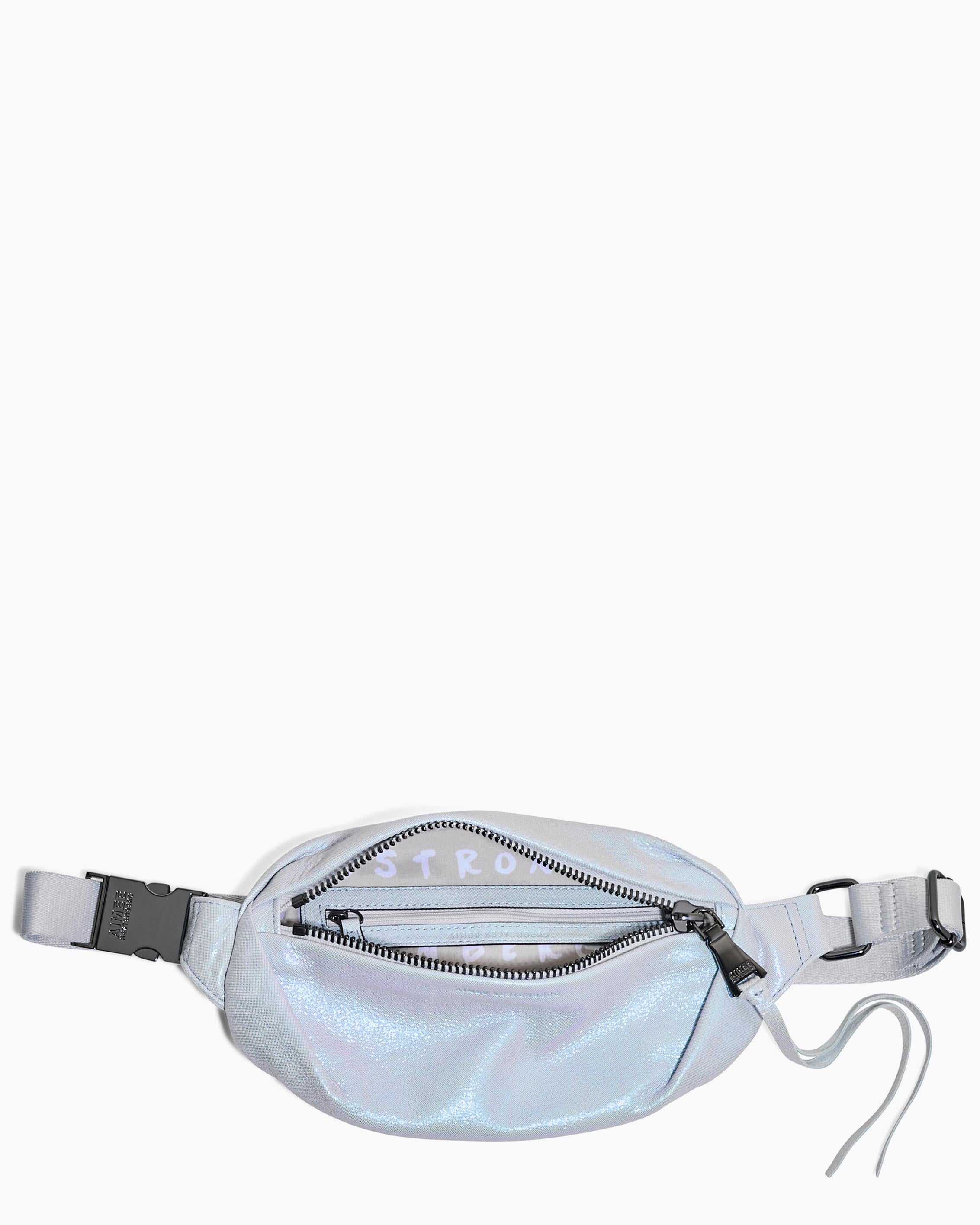 Aimee Kestenberg Black Ski Puffer bum Bag Fanny Pack Zip Buckle Silver Nylon New Aimee Kestenberg Leather Fanny Pack - West 33rd on QVC - YouTube main image 3