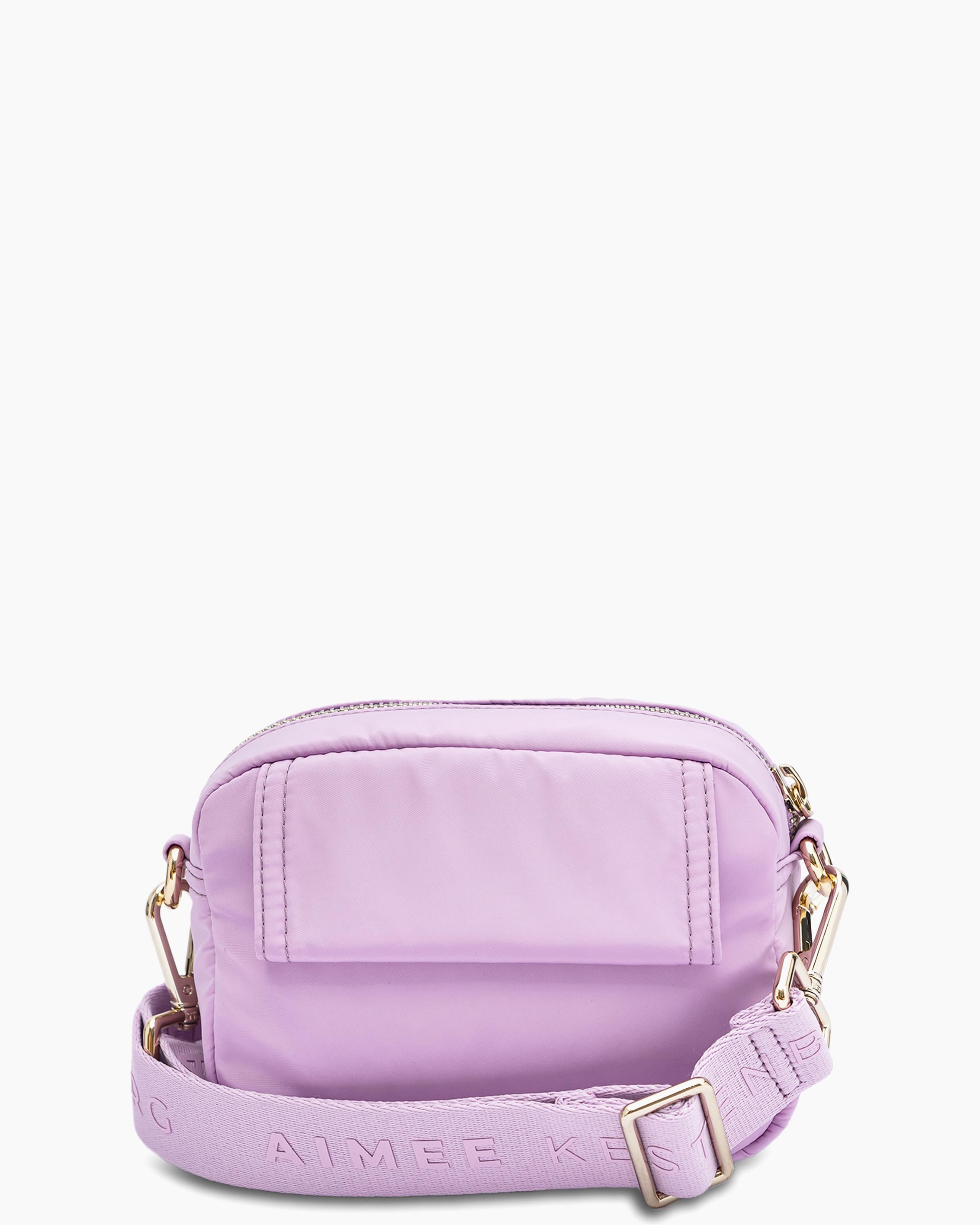 Lilac Nylon Camera Crossbody Designer Leather Handbag For Women