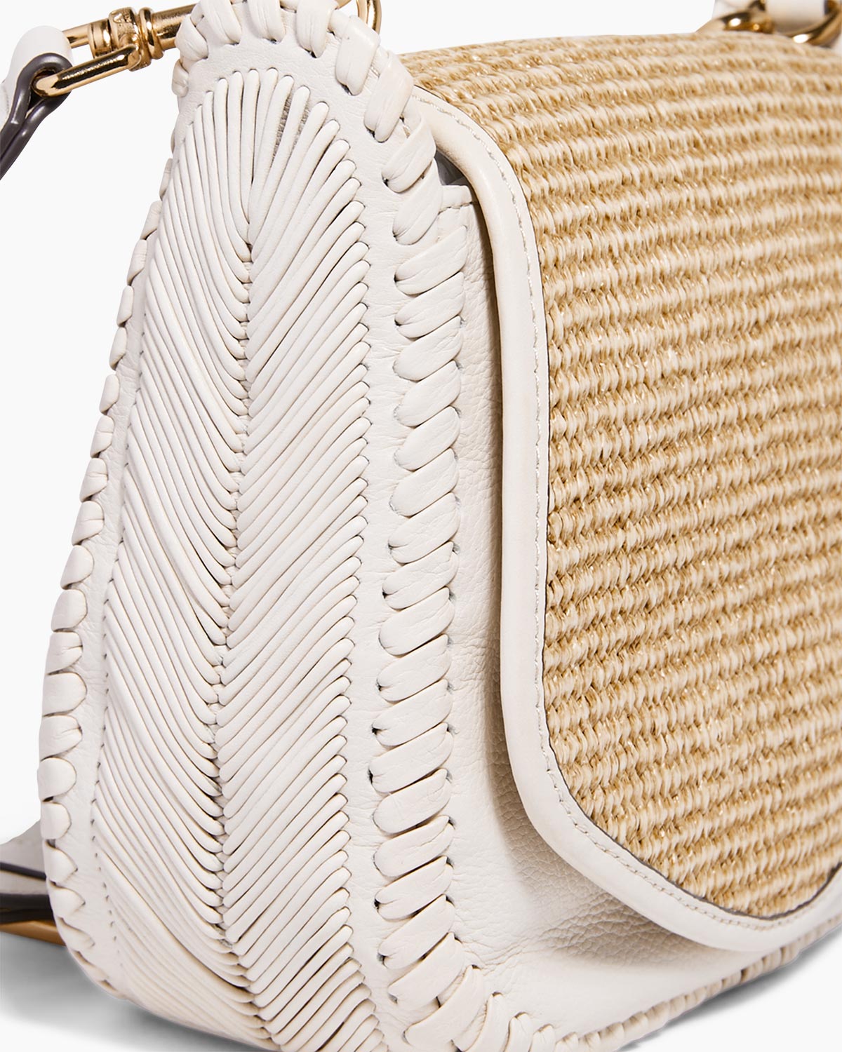 Natural All For Love Saddle Crossbody Designer Leather Handbag For