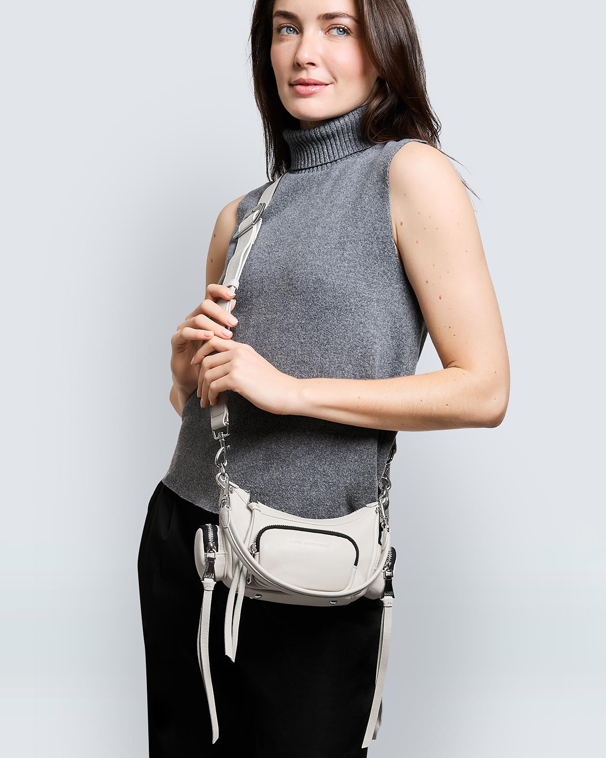Chalk Away We Go Mini Convertible Crossbody Designer Leather