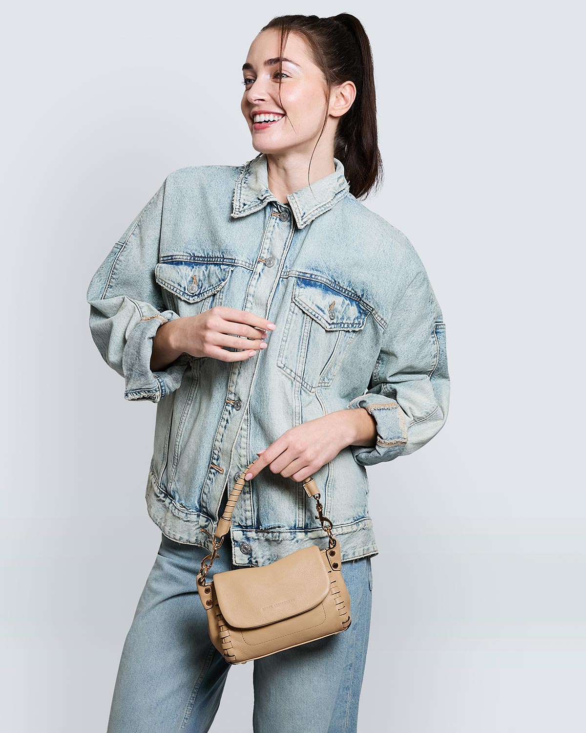 •ZEN• toffee suede mini crossbody/handbag