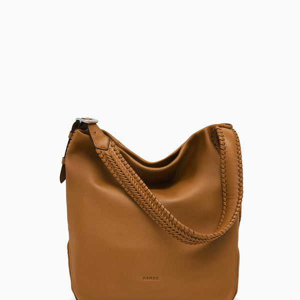 Latte All For Love Bucket Designer Leather Handbag For Women