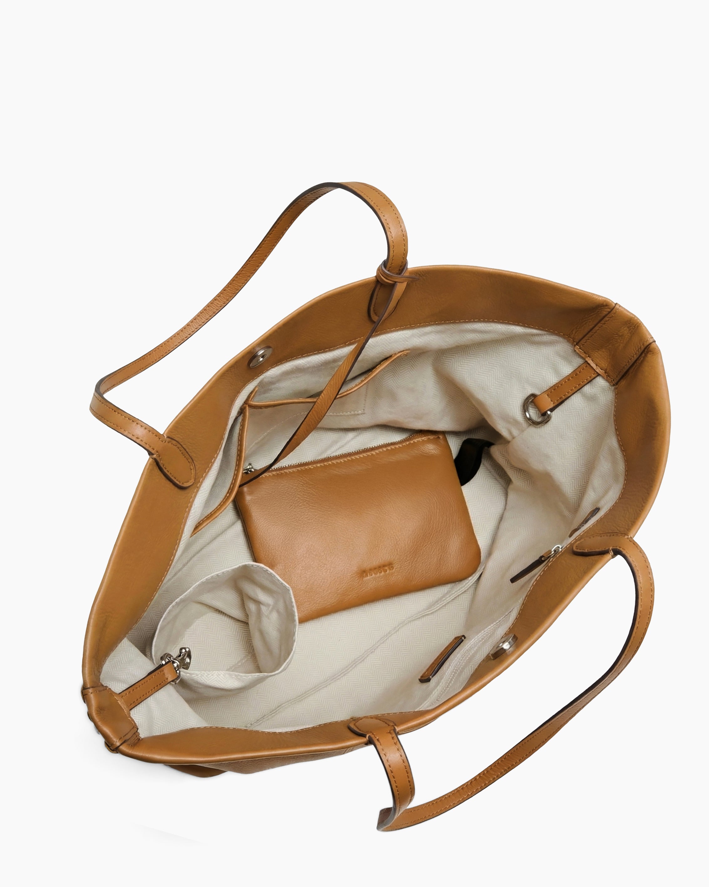 Latte All For Love Convertible Shopper Designer Leather Handbag