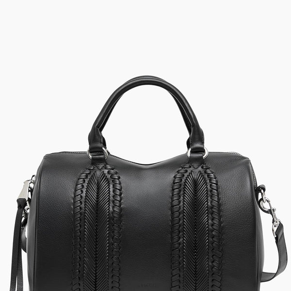Black All For Love Satchel Designer Leather Handbag For Women