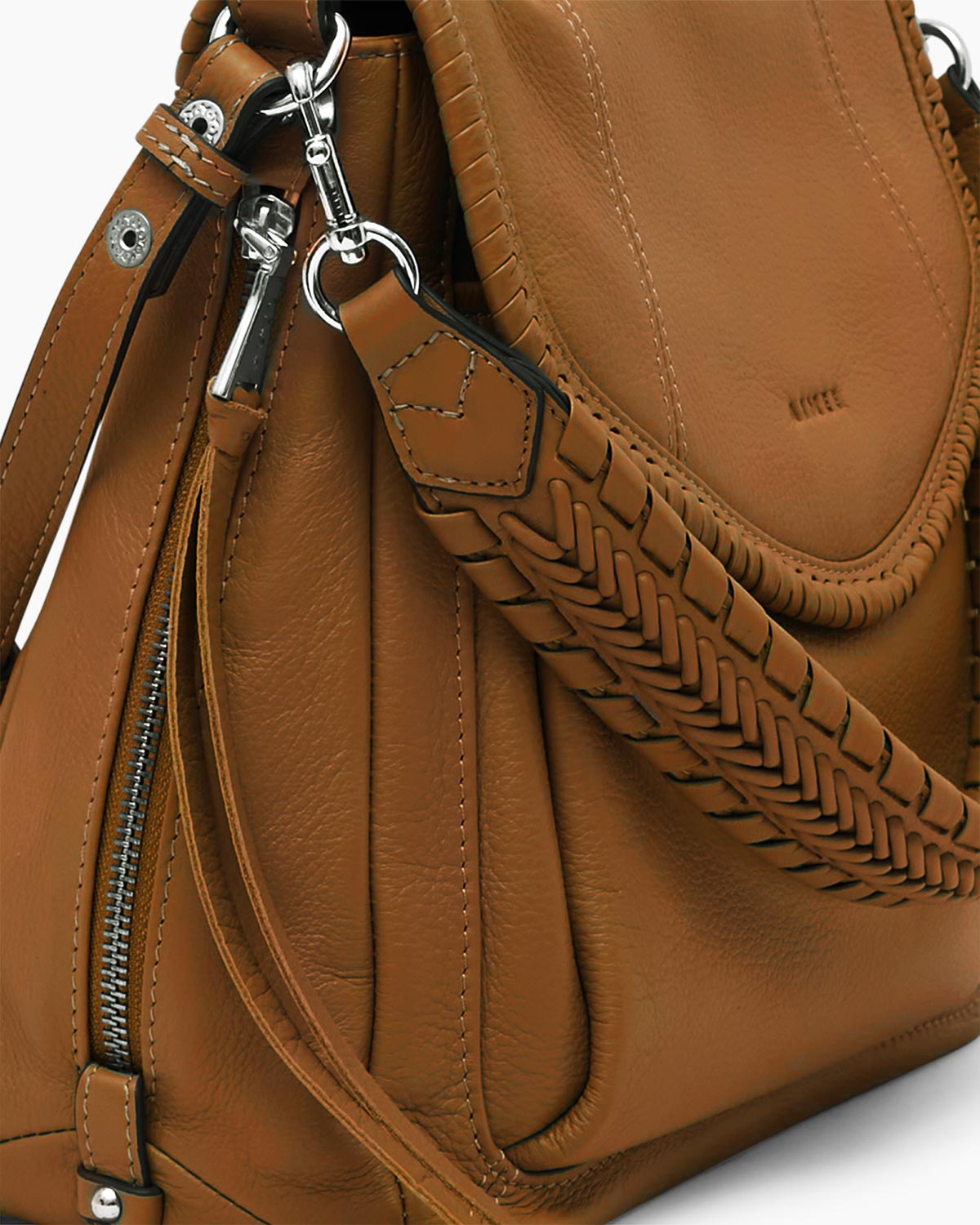 Latte All For Love Convertible Shoulder Designer Leather Handbag