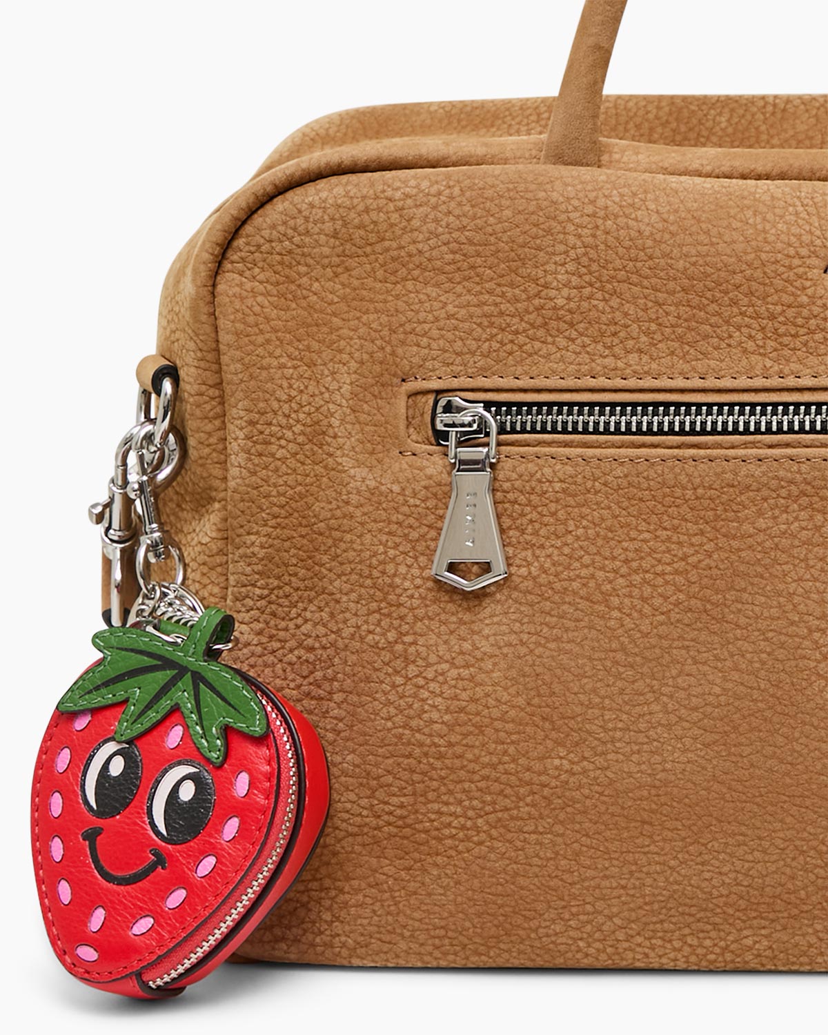 Red Aussie Strawberry Charm Designer Leather Handbag For Women