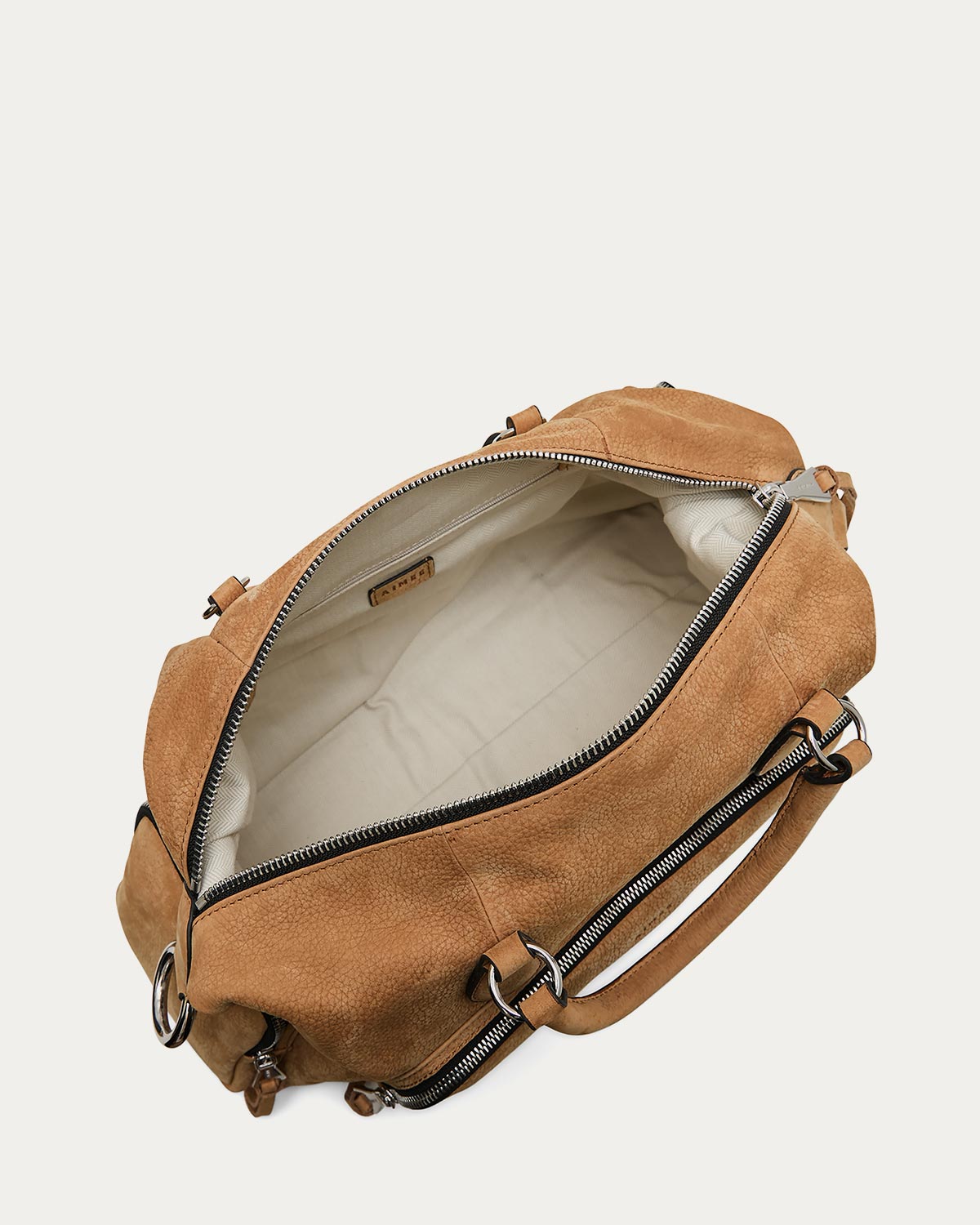 Latte Away We Go Duffle Designer Leather Handbag For Women | AIMEE