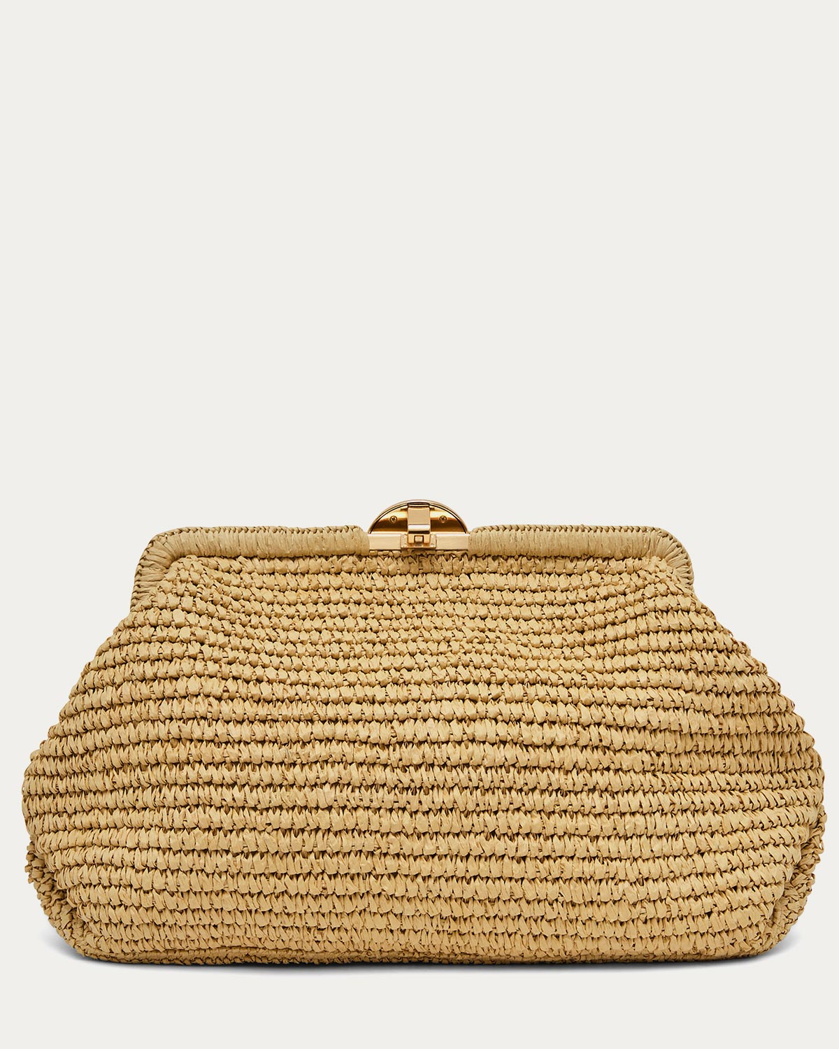 Raffia Full Circle Novelty XL Clutch Designer Leather Handbag For
