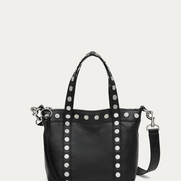 Black Jagger Mini Tote Designer Leather Handbag For Women | AIMEE