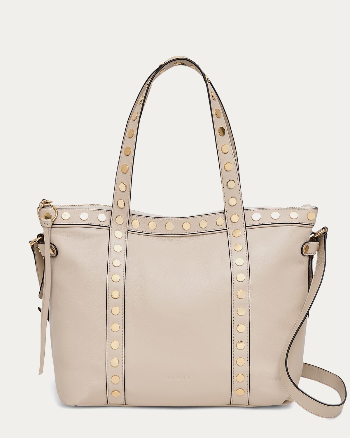 Limestone Jagger Tote Designer Leather Handbag For Women | AIMEE