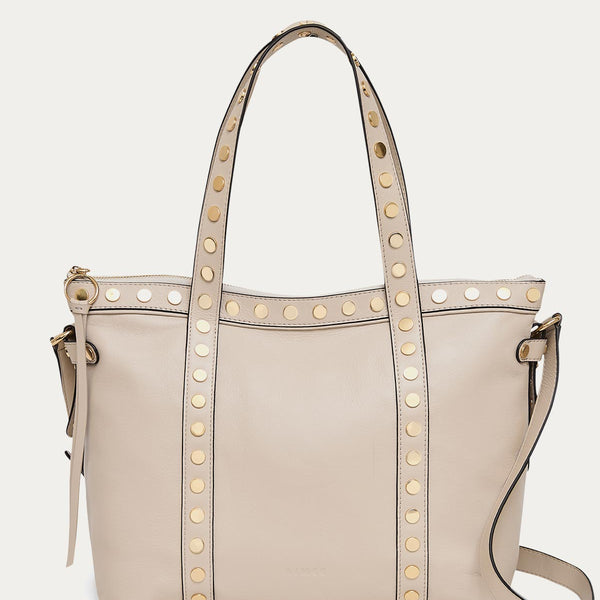 Limestone Jagger Tote Designer Leather Handbag For Women | AIMEE
