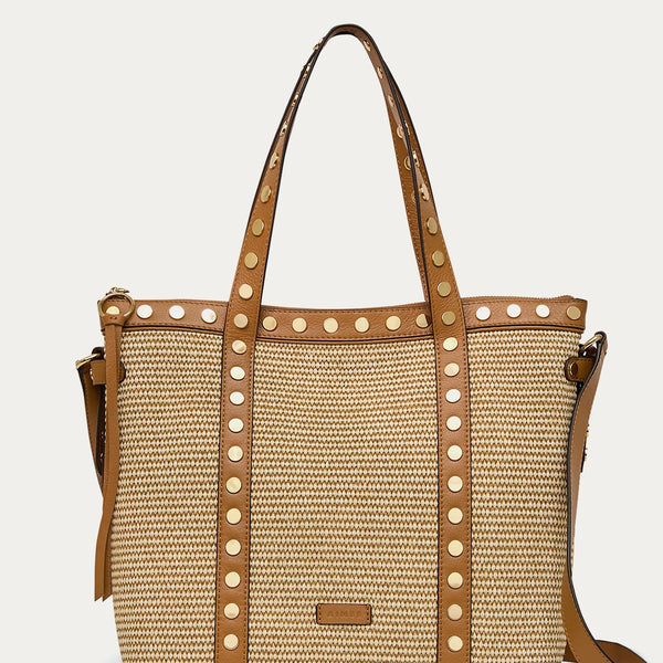 Raffia Jagger Tote Designer Leather Handbag For Women | AIMEE by