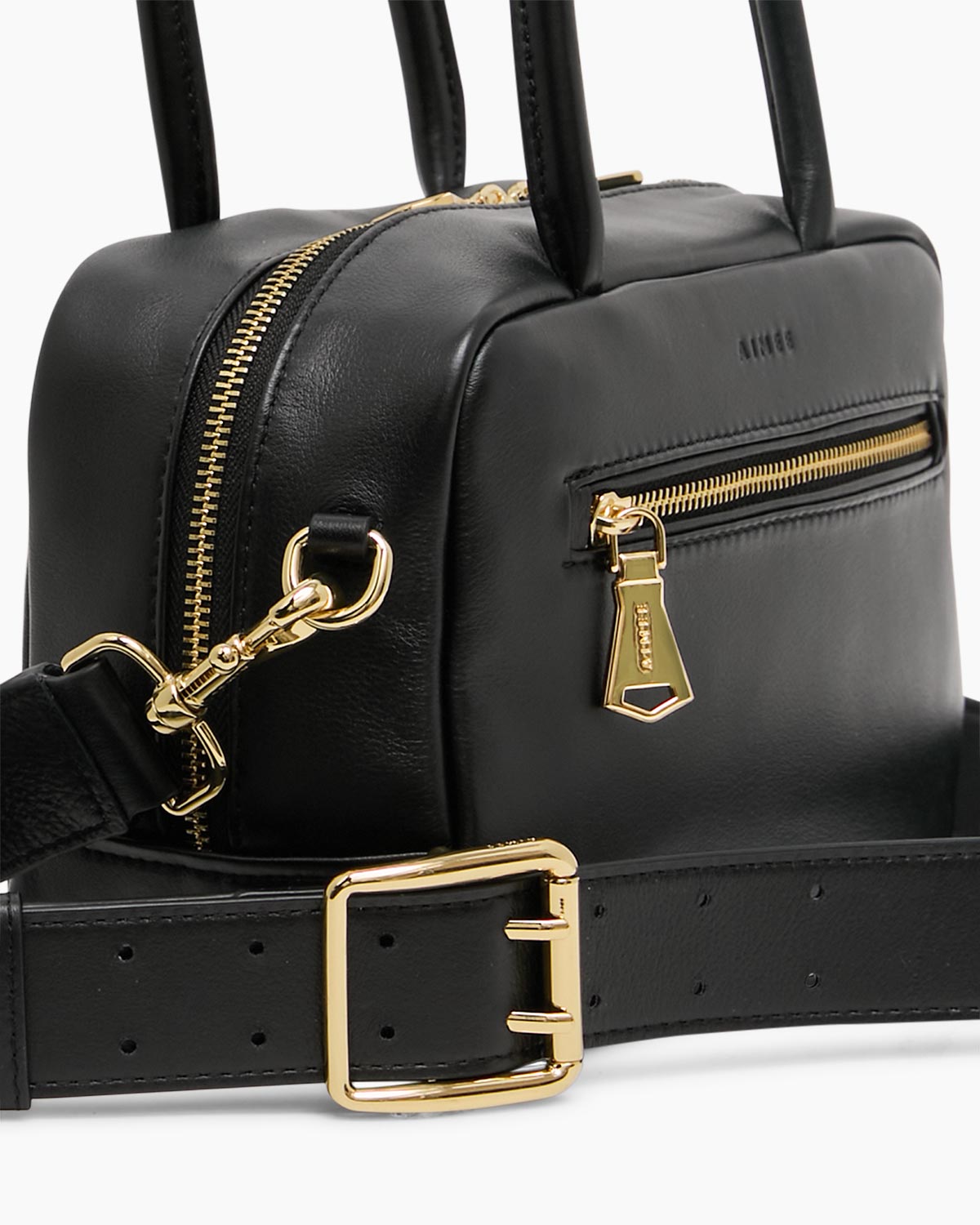 Black Ritual Midsize Satchel Designer Leather Handbag For Women