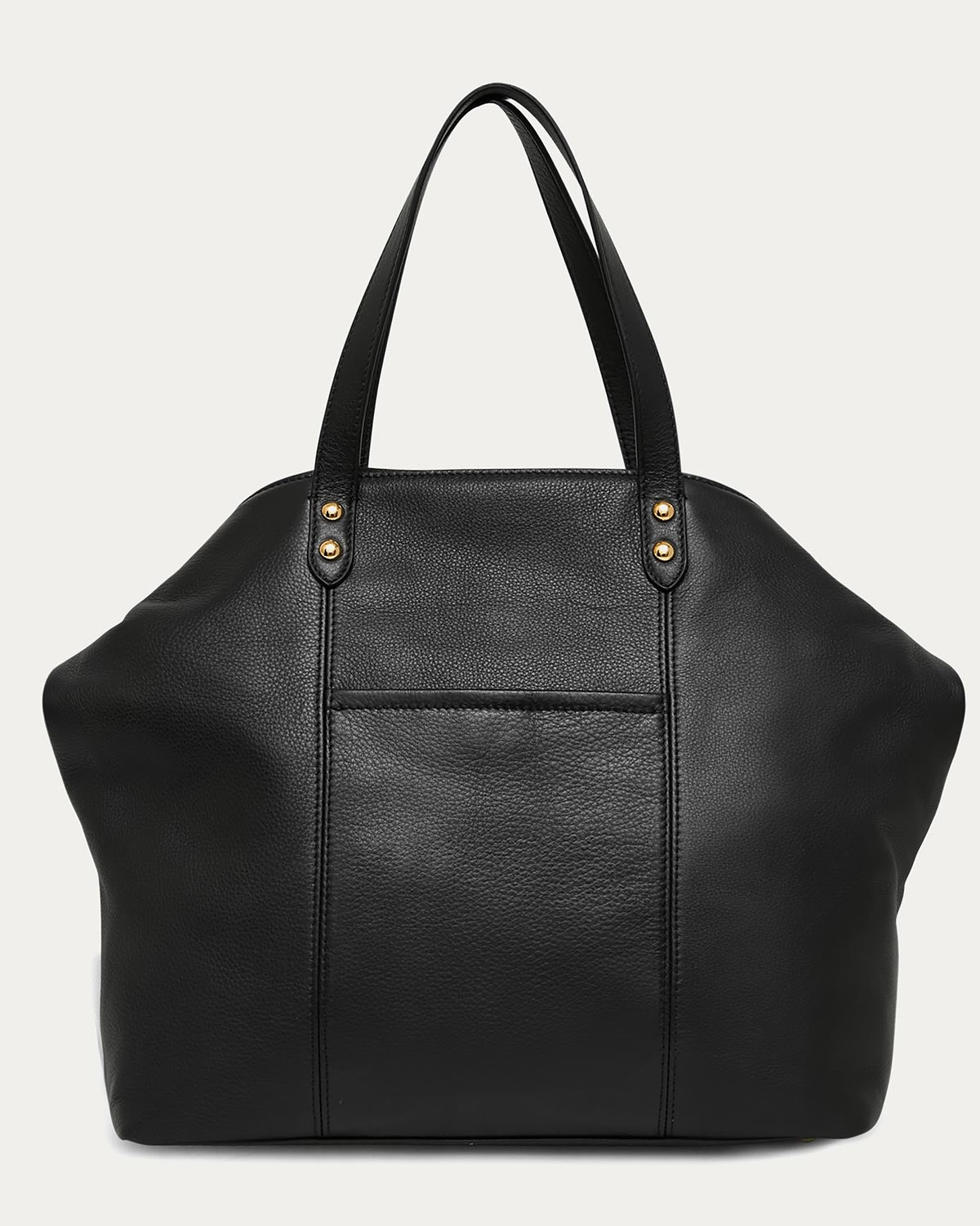 Black Roma Convertible Tote Designer Leather Handbag For Women