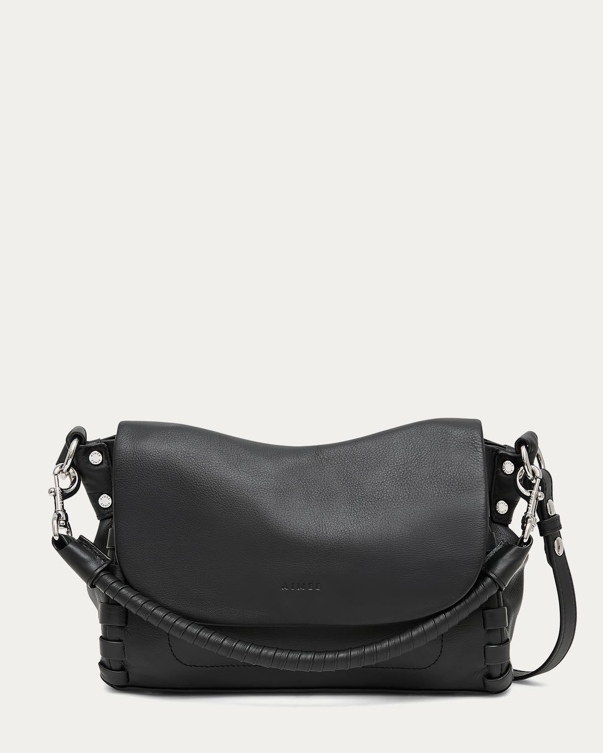 Black Zen Convertible Crossbody Designer Leather Handbag For Women