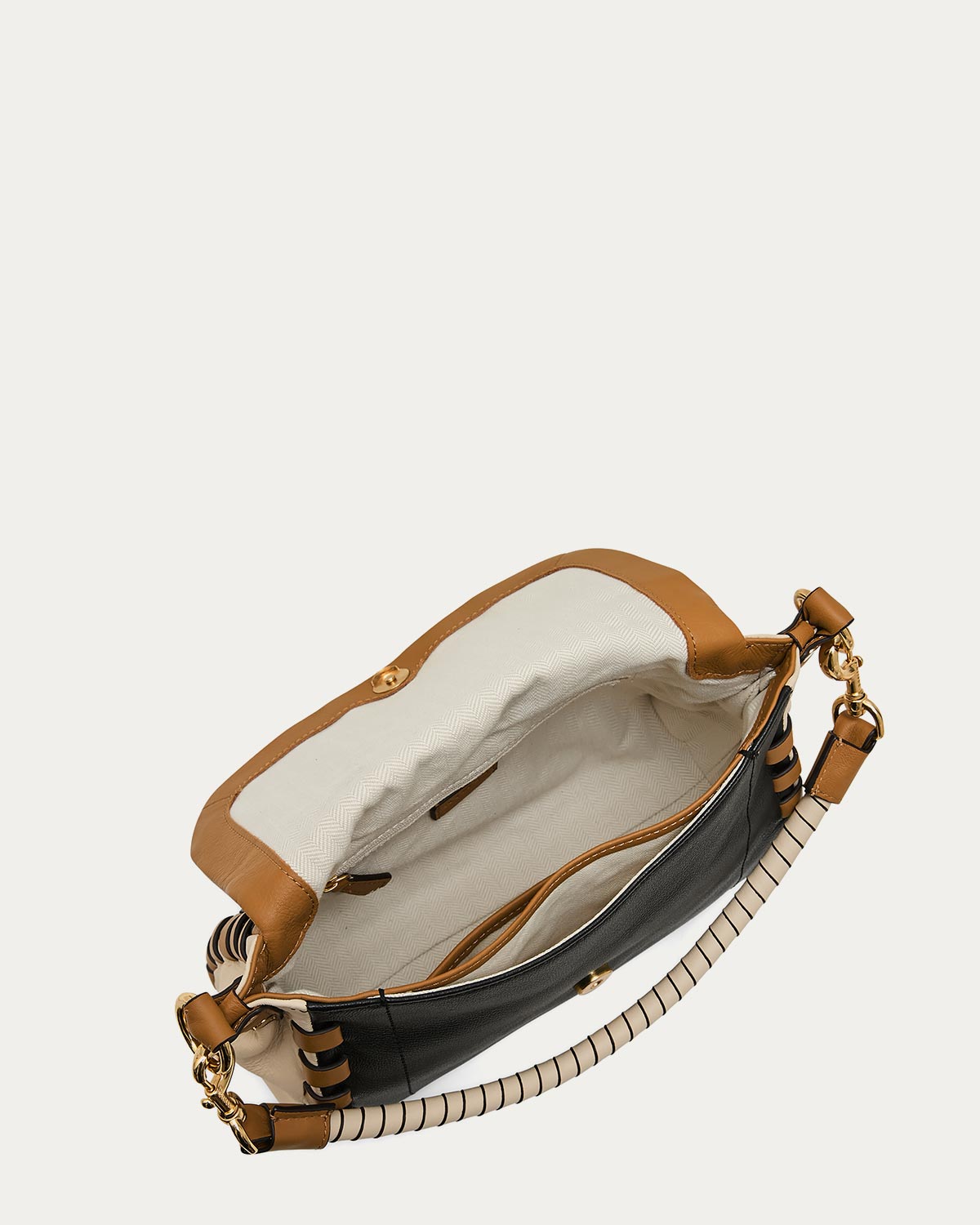 Latte Zen Convertible Crossbody Designer Leather Handbag For Women