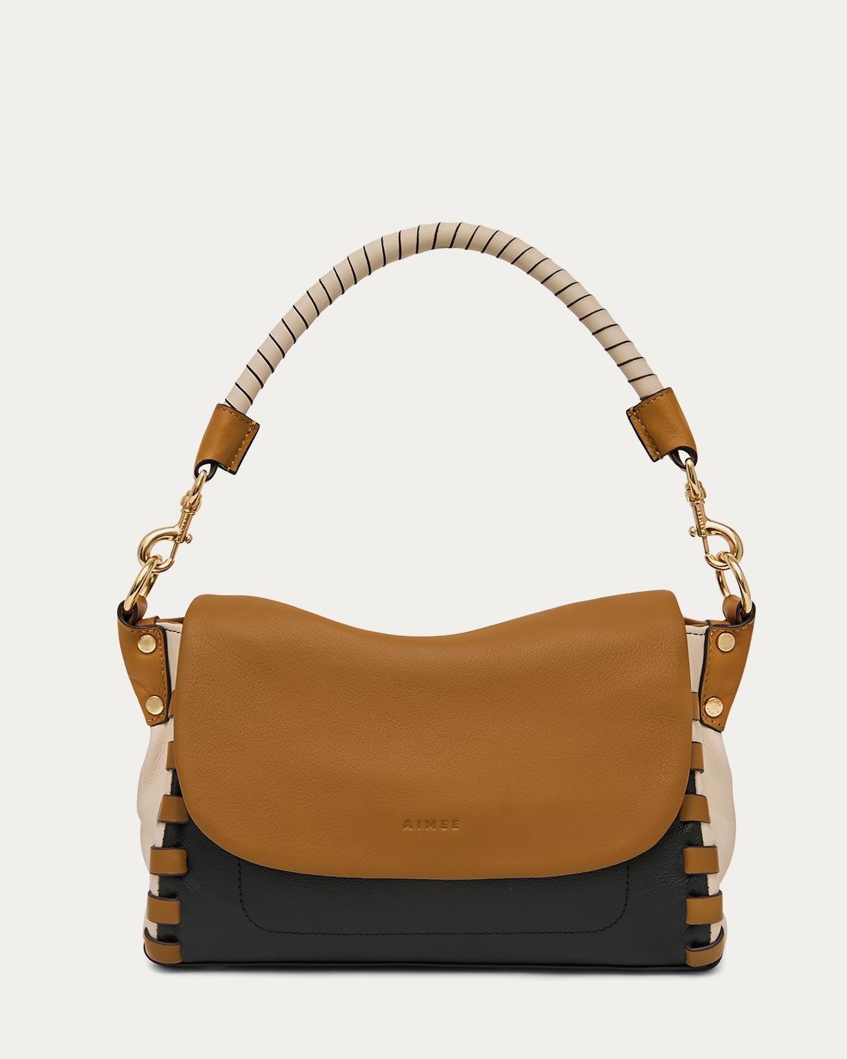 Latte Zen Convertible Crossbody Designer Leather Handbag For Women
