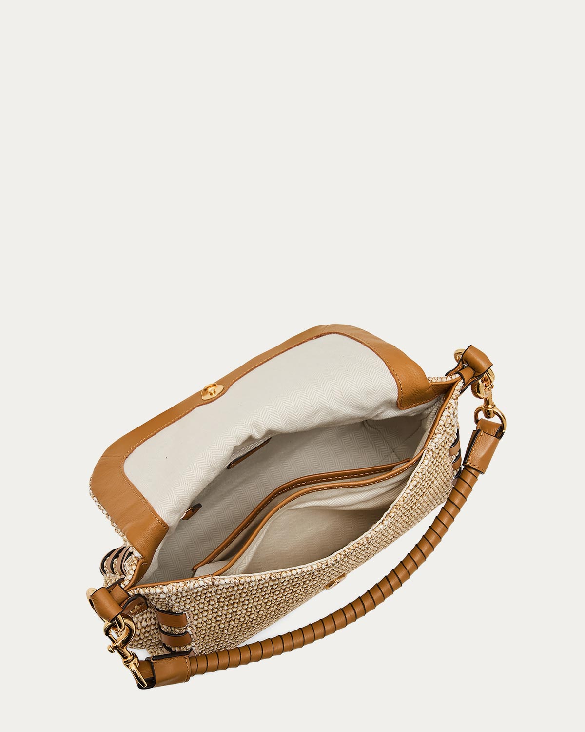Raffia Zen Convertible Crossbody Designer Leather Handbag For