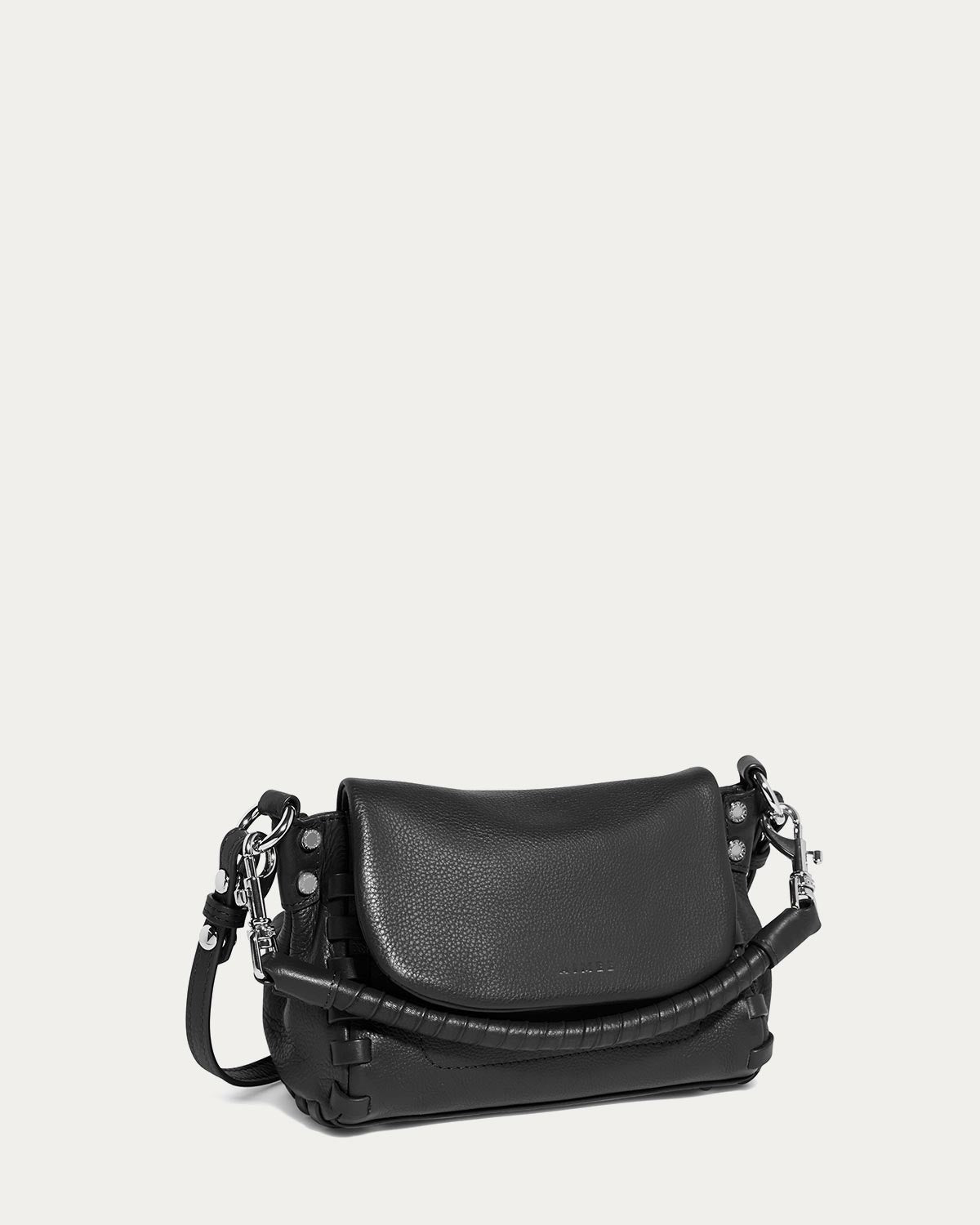 Black Zen Mini Crossbody Designer Leather Handbag For Women