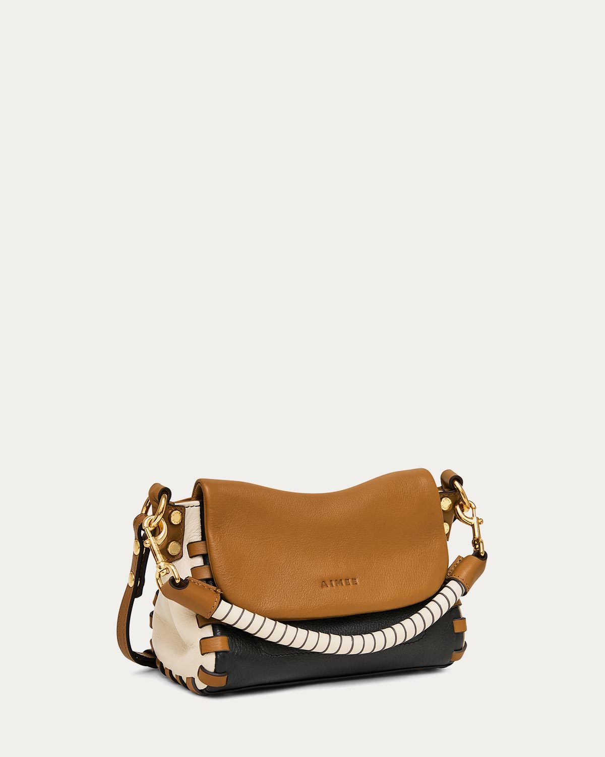 Latte Zen Mini Crossbody Designer Leather Handbag For Women