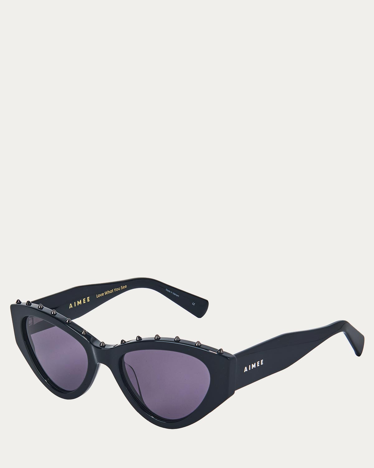 Black Stud Styler Cat Eye Sunglasses| AIMEE by Aimee Kestenberg