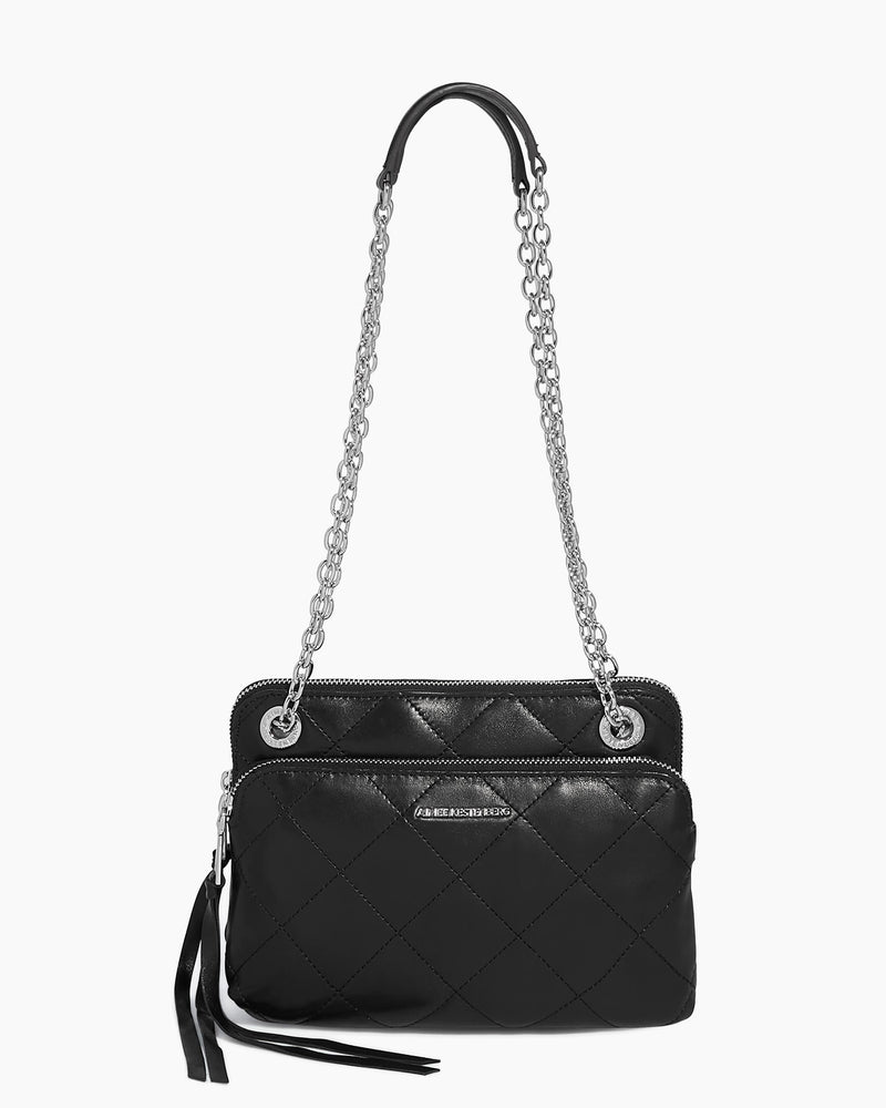 Maven Quilted Double Crossbody Black