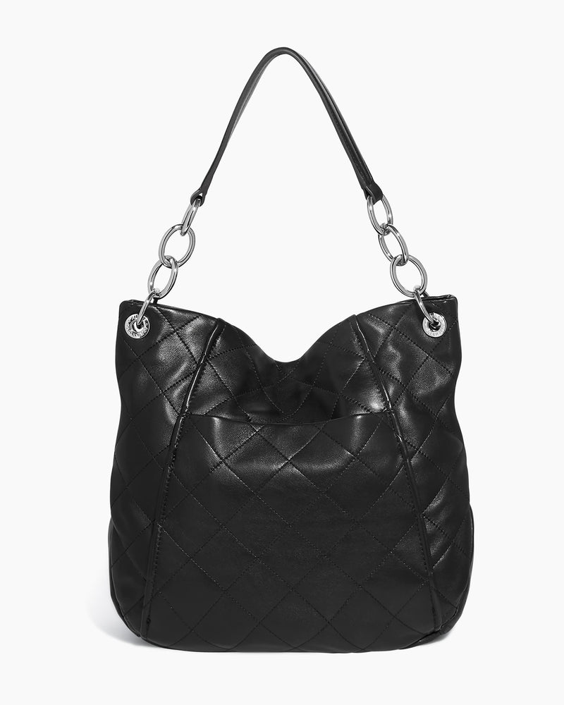 Chanel Vintage Denim Quilted Drawstring Hobo Shoulder Tote Bag