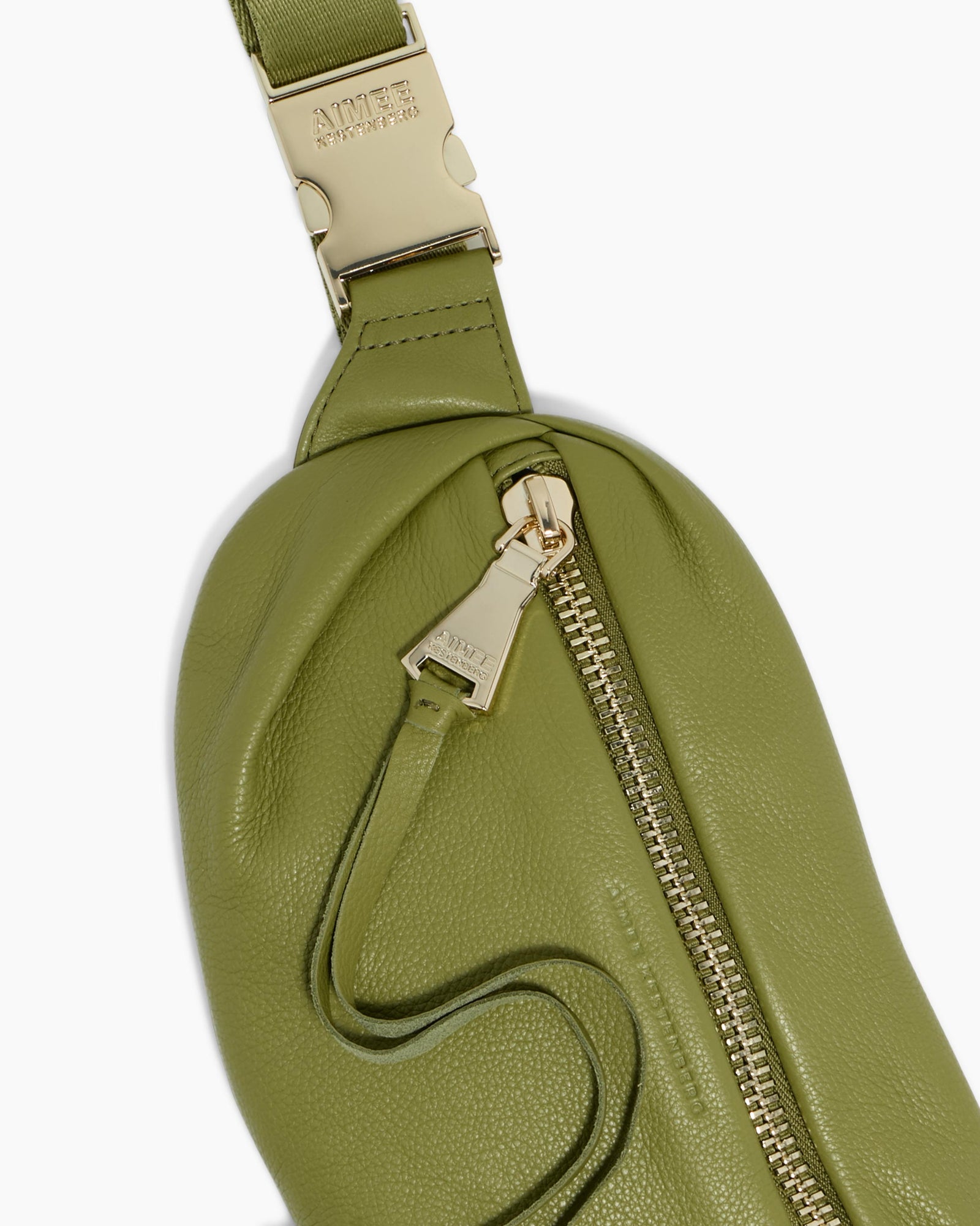 Aimee Kestenberg Milan Gold Tone Bum Belt Bag Matcha Green