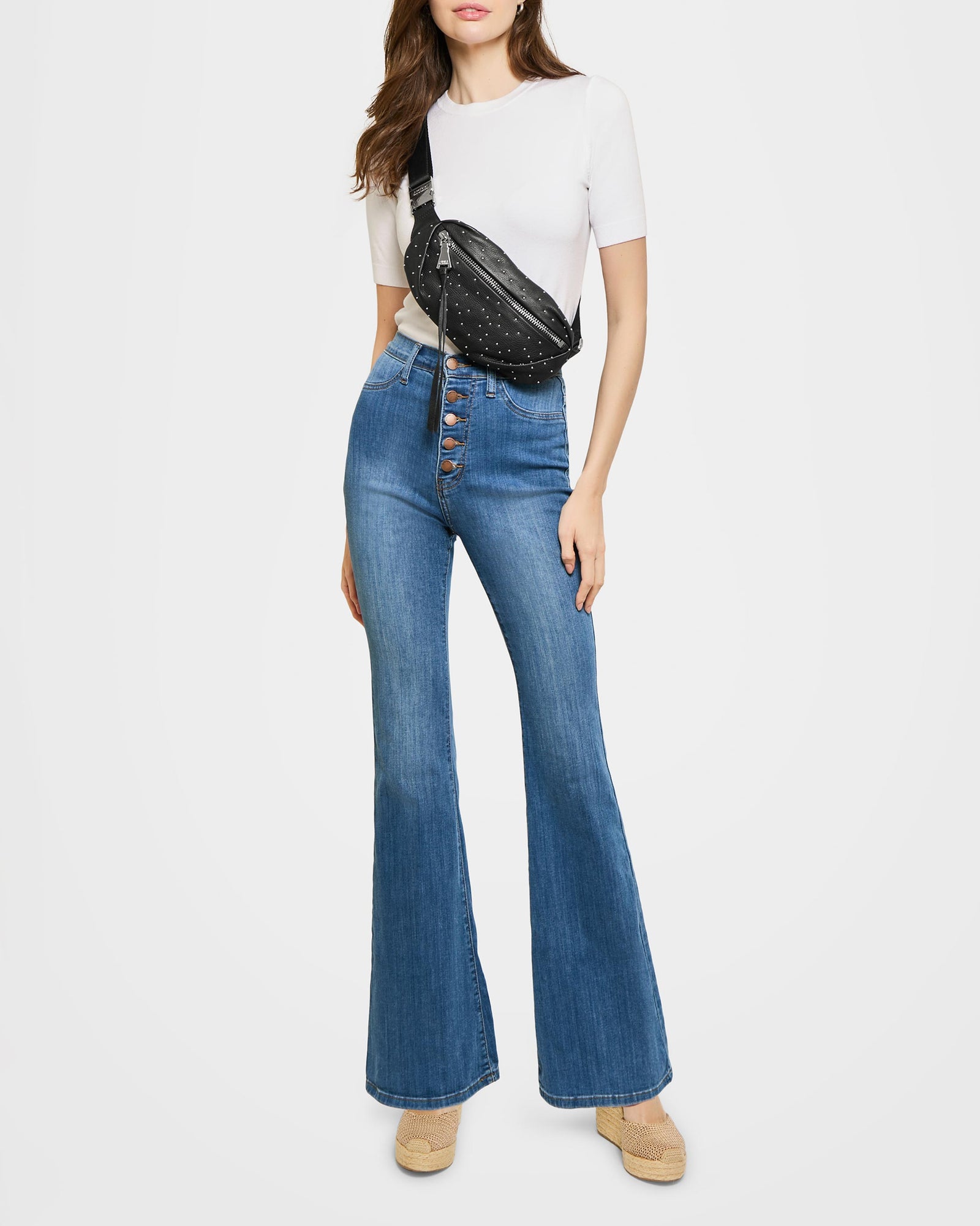Aimee Kestenberg Milan Stud Embellished Bum Belt Bag Scattered Studs
