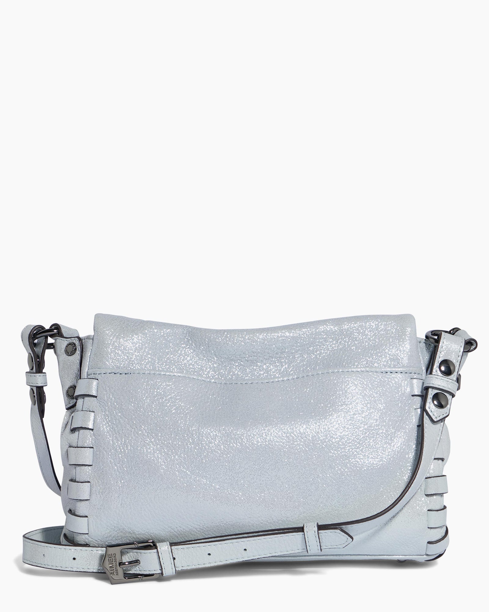 Metallic pebbled leather convertible crossbody bag outlet
