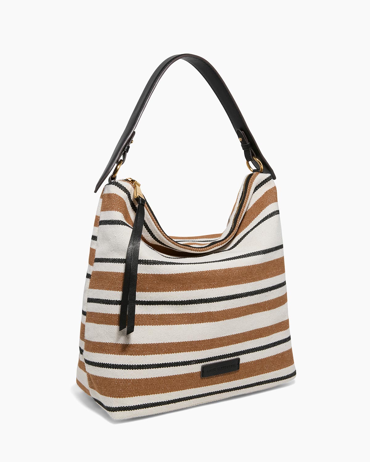 Neutral Ava Ziptop Hobo Designer Leather Handbag For Women | AIMEE