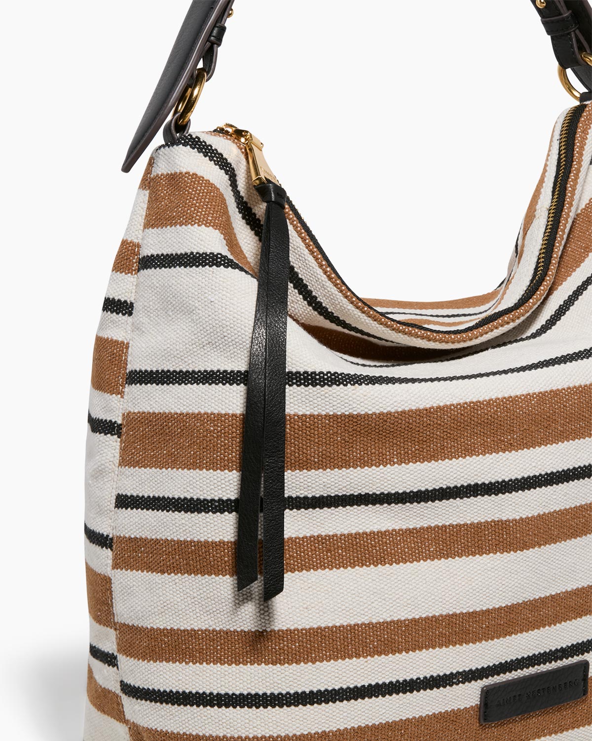 Neutral Ava Ziptop Hobo Designer Leather Handbag For Women | AIMEE