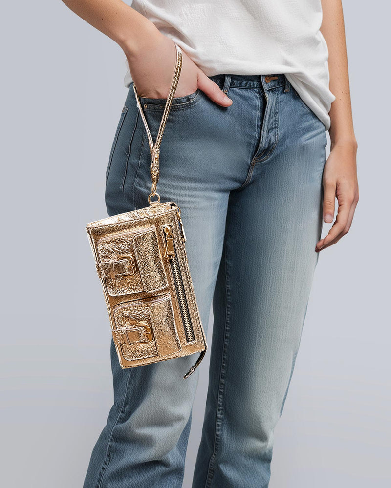 Saddle-Up Leather Wristlet Clutch