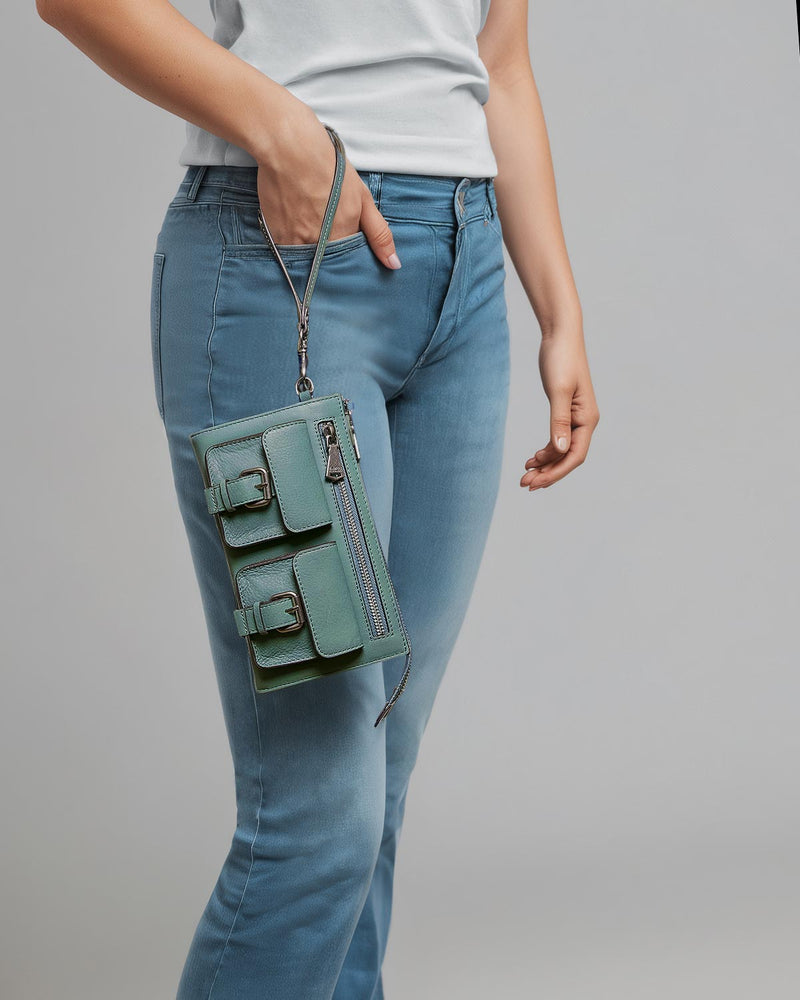 Saddle-Up Leather Wristlet Clutch