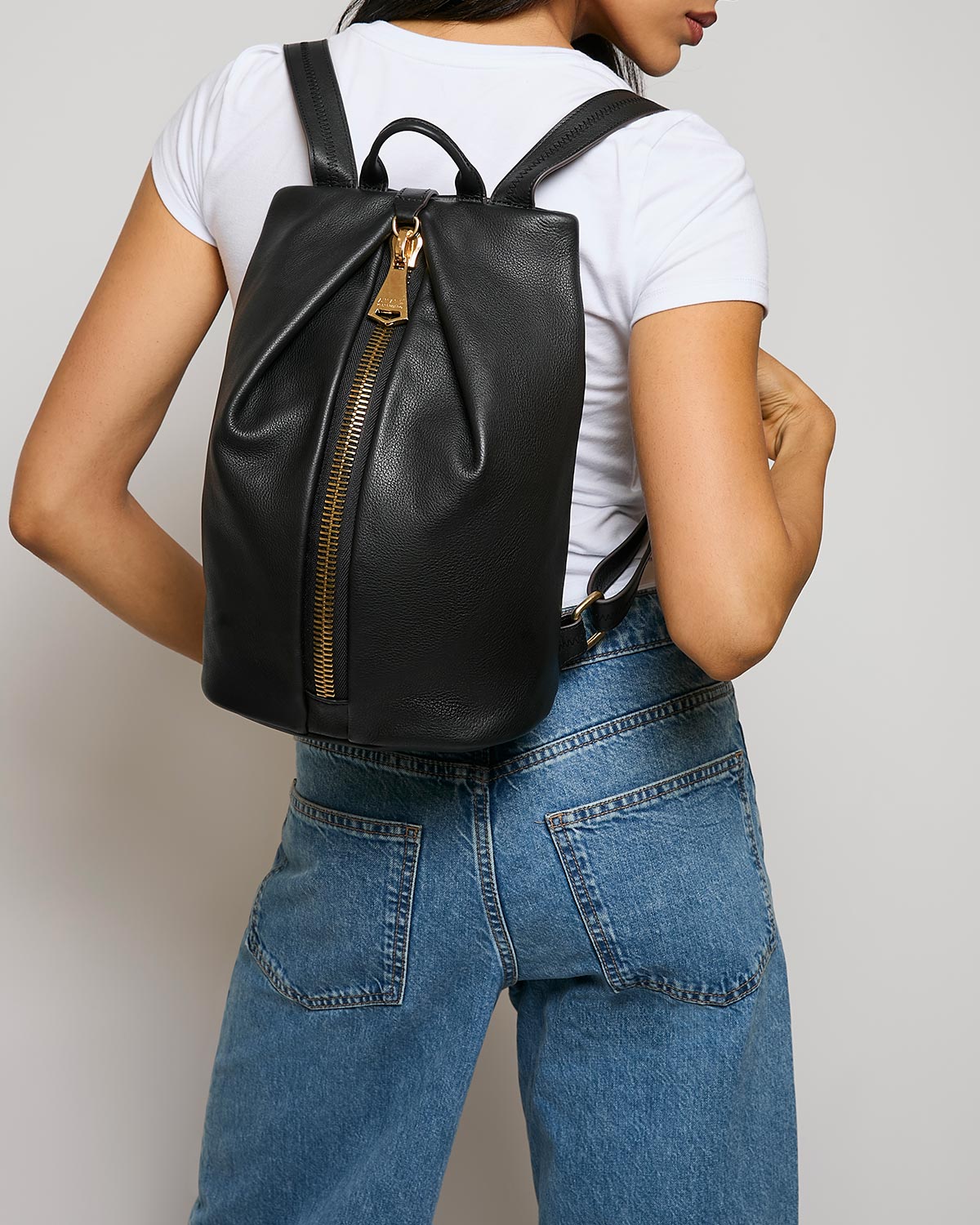Black Tamitha Backpack Designer Leather Handbag For Women | AIMEE