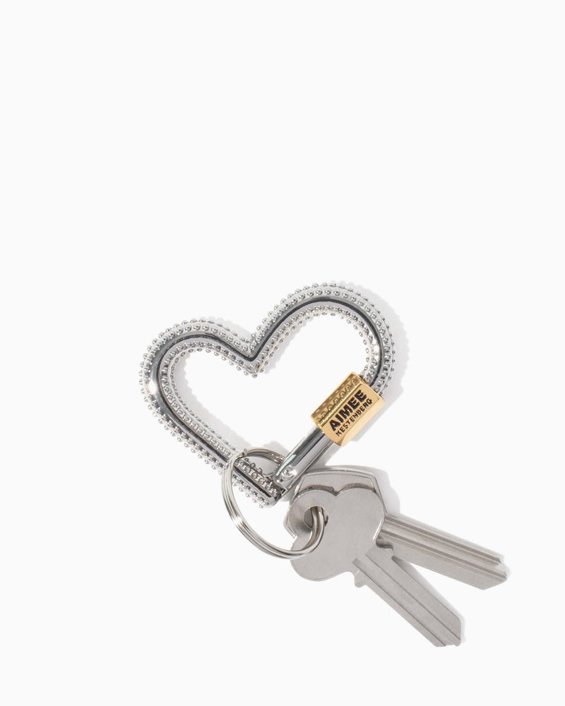 It's A Love Thing Heart Key Fob With Spikes Silver - key chain