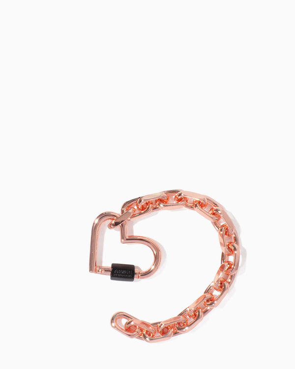 It's A Love Thing Heart Chain Bracelet Rose Gold - open