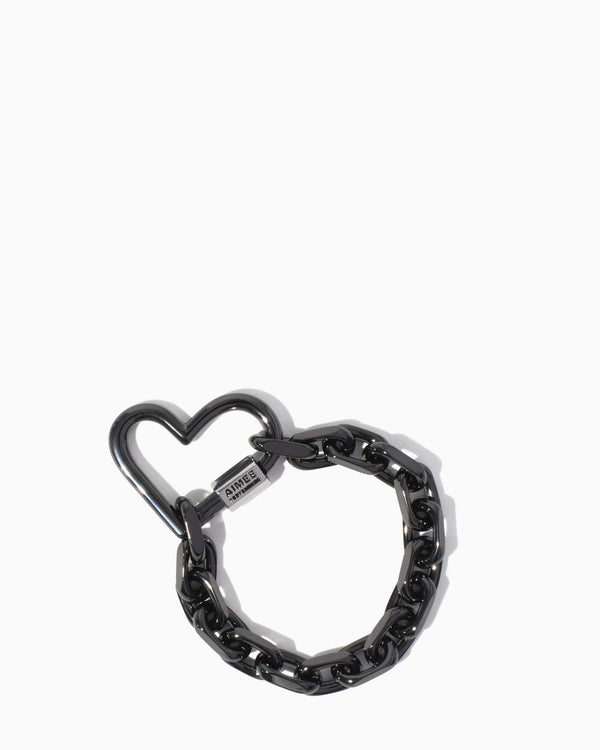 It's A Love Thing Heart Chain Bracelet Gunmetal - front