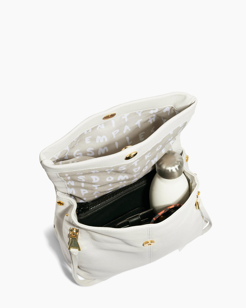 Aimee Kestenberg Bali Leather Backpack in Cloud w/Shiny Gold