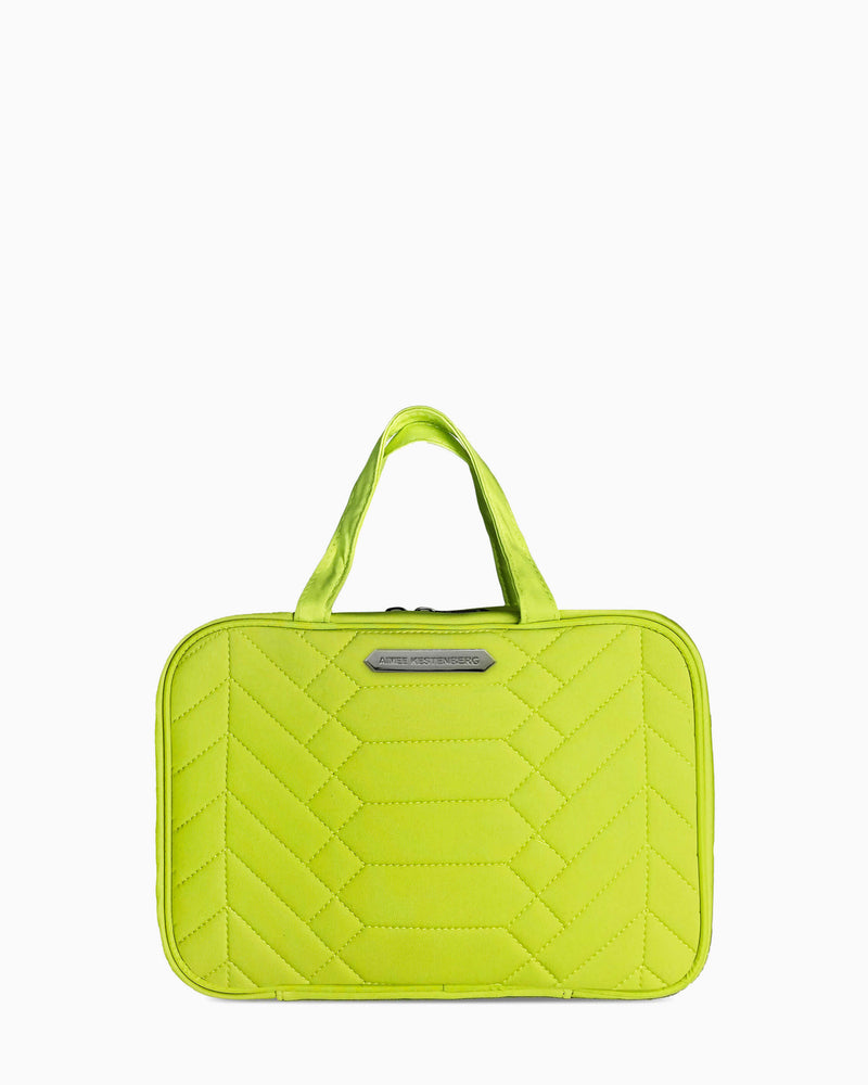 Jenna Hanging Cosmetic Bag - citrine quilt front