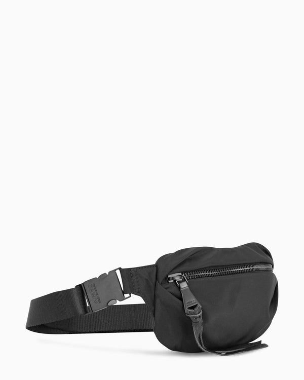 Milan Bum Bag - Black Nylon Side Angle 