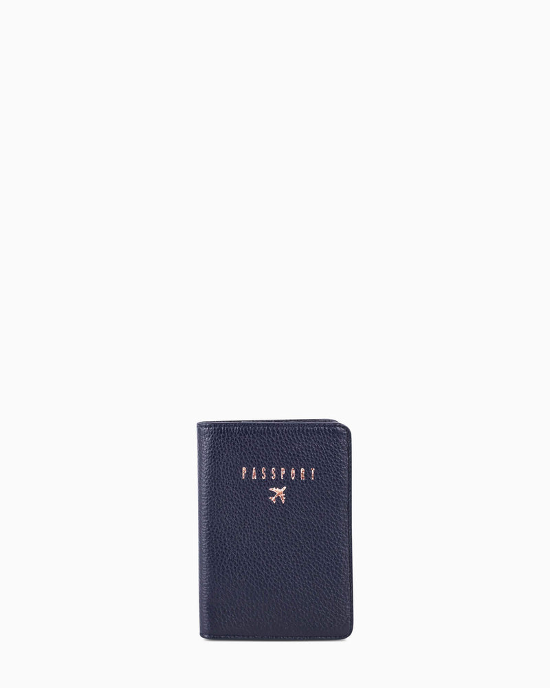 passport cover - navy front 